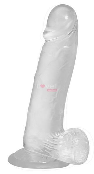 Прозорий фалоімітатор на присосці ADDICTION &mdash; Clear Dildo with Balls 8&Prime;, віброкуля в подарунок SX3153 фото