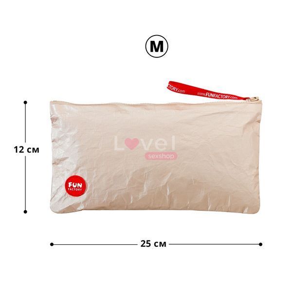 Сумка для секс-игрушек Fun Factory TOYBAG M, золотистая, на молнии, 25x12 см SX1011 фото