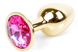 Анальная металлическая пробка с кристаллом Boss Jewellery GOLD S, кристалл розовый BS6400017 фото 1