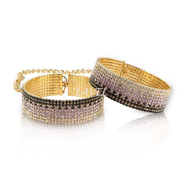 Лакшери наручники-браслеты с кристаллами Rianne S: Diamond Cuffs, подарочная упаковка SO3873 фото