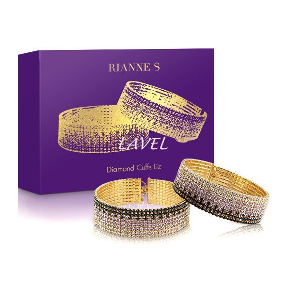 Лакшери наручники-браслеты с кристаллами Rianne S: Diamond Cuffs, подарочная упаковка SO3873 фото