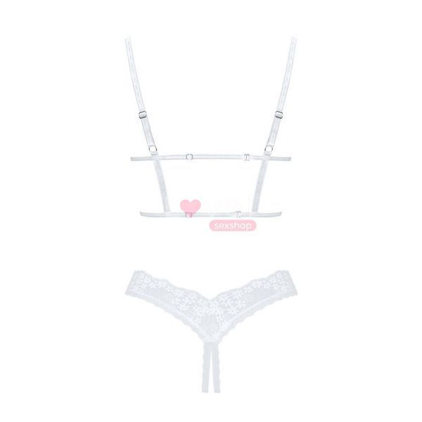 Эротический комплект Obsessive Heavenlly 2-pcs cupless set XS/S, открытая грудь, с доступом SO8175 фото