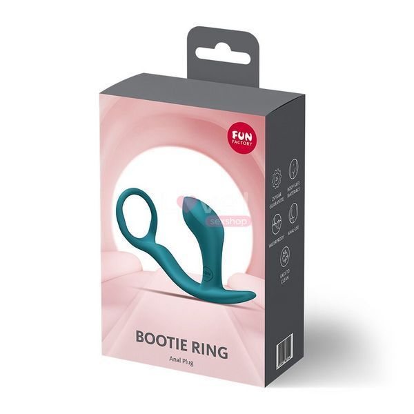 Анальна пробка з ерекційним кільцем Fun Factory BOOTIE RING Bottle Green SX3690 фото