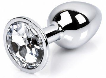 Анальная пробка Jewellery Silver Plug Clear BS6400012 фото