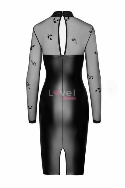 Сукня Noir Handmade F310 Sublime, XL, black, міді, мокрий ефект, верх &mdash; сітка, довгий рукав SX0300 фото
