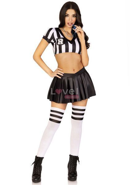Костюм рефери Leg Avenue Time Out Referee M, кроп-топ, юбка, свисток SO9192 фото