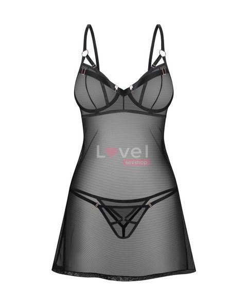 Сорочка Obsessive Euridia chemise & tanga M/L SX3590 фото