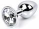 Анальная пробка Jewellery Silver Plug Clear BS6400012 фото 1