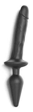 Анальная пробка с дилдо 2в1 Strap-On-Me SWITCH PLUG-IN REALISTIC DILDO Black L, диаметр 4,5/3,4 см SO6828 фото