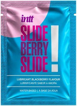 Пробник їстівного лубриканту Intt SLIDE BERRY SLIDE! на водній основі зі смаком ожини, 2 мл SKL1 фото