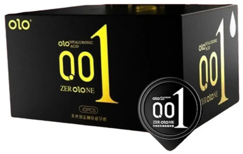 Презервативи ультратонкі OLO Black 001 з додатковим мастилом. 10 шт MS2102 фото