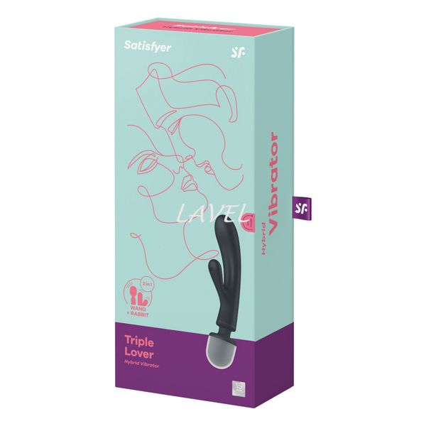 Вібратор-кролик з вібромасажером Satisfyer Triple Lover Grey, 3 мотори SO8789 фото