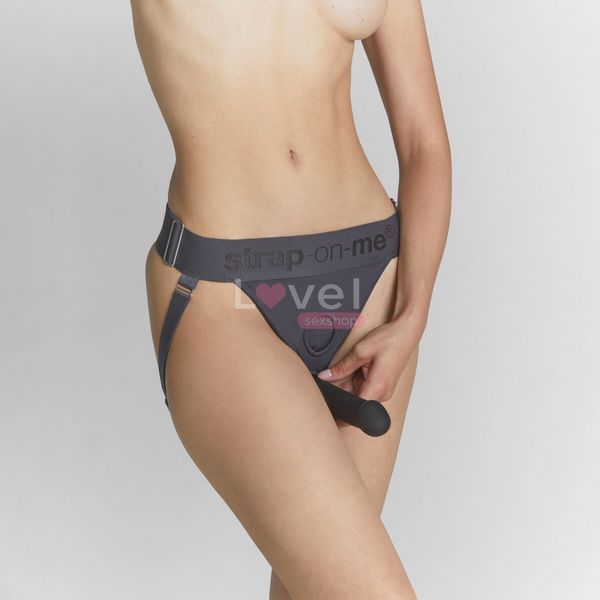 Трусики для страпона Strap-On-Me HARNAIS LINGERIE UNIQUE, One Size, сірі SO9613 фото