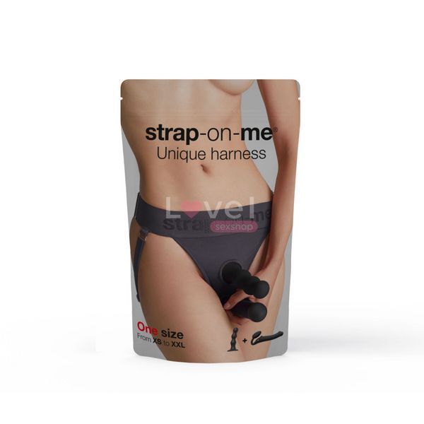 Трусики для страпона Strap-On-Me HARNAIS LINGERIE UNIQUE, One Size, сірі SO9613 фото