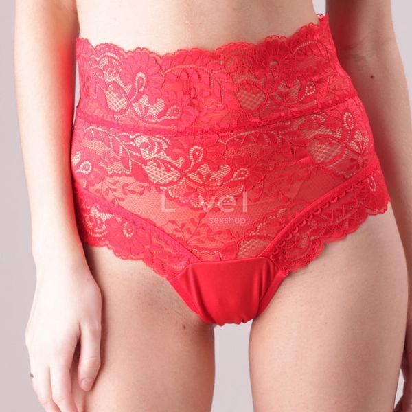 Еротичні мереживні трусики зі шнурівкою Midnight Lace, колір червоний, розмір M&ndash;L TNS1220 фото