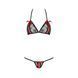 Комплект білизни Passion MELISSA BIKINI XXL/XXXL, black, ліф зі шнурівкою і трусики-стрінги EL15903 фото 6