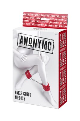 Наручники шкіряні Anonymo Ankle Cuffs 0153, Red 661100310155 фото