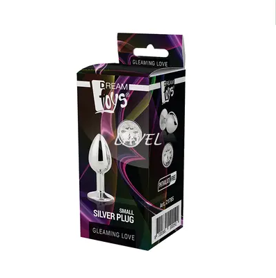 Анальная пробка с камнем GLEAMING LOVE SILVER PLUG SMALL DT21785 фото