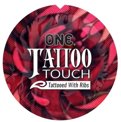 Презерватив з тату One Tattoo Touch, червоний, 1 шт ON223442 фото