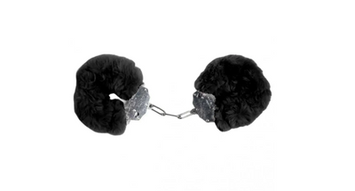 Наручники DS Fetish Plush handcuffs, металл с мехом, черные 99273 фото