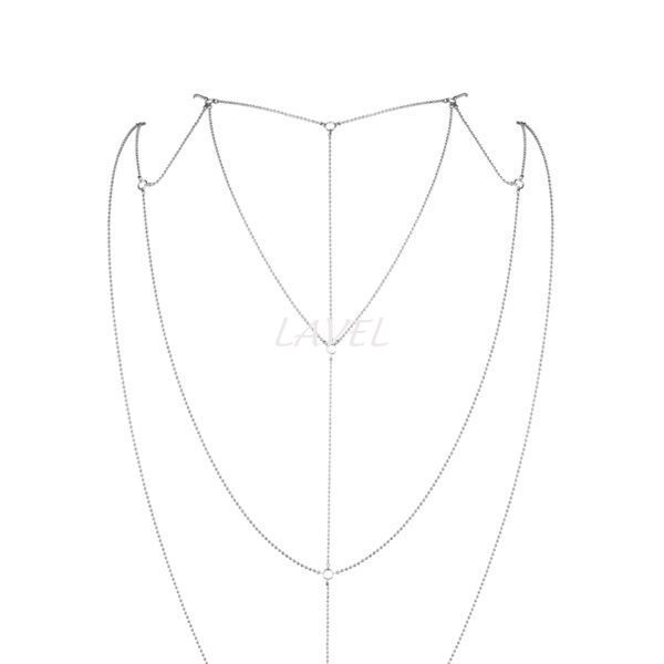 Цепочка для спины Bijoux Indiscrets Magnifique Back and Cleavage Chain - Silver, украшение для тела SO2655 фото