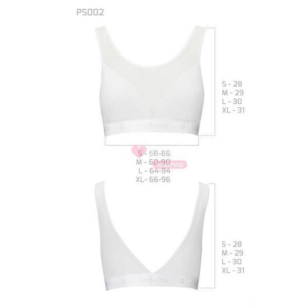 Топ з прозорою вставкою Passion PS002 TOP S, white SO4205 фото