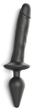 Анальная пробка с дилдо 2в1 Strap-On-Me SWITCH PLUG-IN REALISTIC DILDO Black XXL, диаметр 5,2/3,9 см SO6830 фото