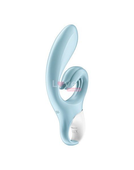 Вібратор-кролик Satisfyer Love Me Blue, гнучкий, відросток з потрійним кінчиком SO7779 фото
