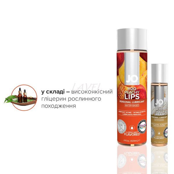 Комплект вкусовых лубрикантов System JO GWP — Peaches & Cream — Peachy Lips 120 мл & H2O Vanilla 30 SO6771 фото