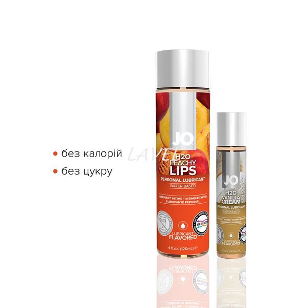 Комплект вкусовых лубрикантов System JO GWP — Peaches & Cream — Peachy Lips 120 мл & H2O Vanilla 30 SO6771 фото