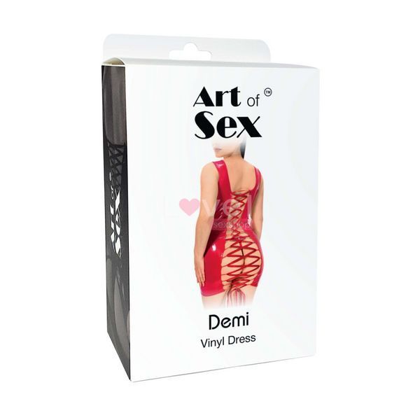 Лакована сукня на шнурівці Art of Sex - Demi, колір червоний, XS-M SX3769 фото