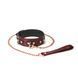 Кожаный ошейник с поводком Liebe Seele Wine Red Collar and Leash, 3 кольца для крепления SO9451 фото 1