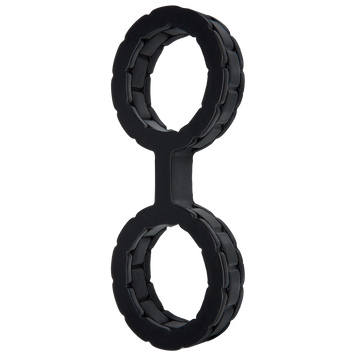Наручники з силікону Doc Johnson The Cuffs Large - Black, добре тягнуться, для рук і для ніг SO1967 фото