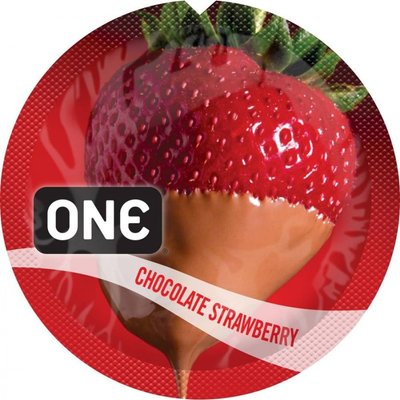 Презерватив - One FlavorWaves Chocolate Strawberry (шоколад з полуницею), 1шт ON81763 фото