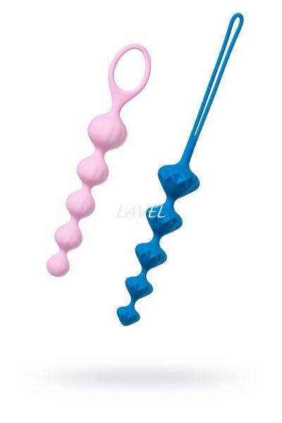 Набір анальних бус Satisfyer Beads Colored, силікон , макс. діаметр 3,3 см і 3,5 см SO2739 фото