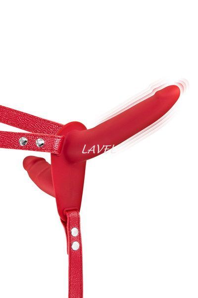 Подвійний страпон з вібрацією Fetish Tentation Vibrating Strap-On with Double Dildo Red SO3752 фото