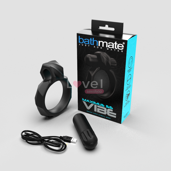 Эрекционное кольцо с вибропулей Bathmate Maximus VIBE 55mm, перезаряжаемое SO7501 фото