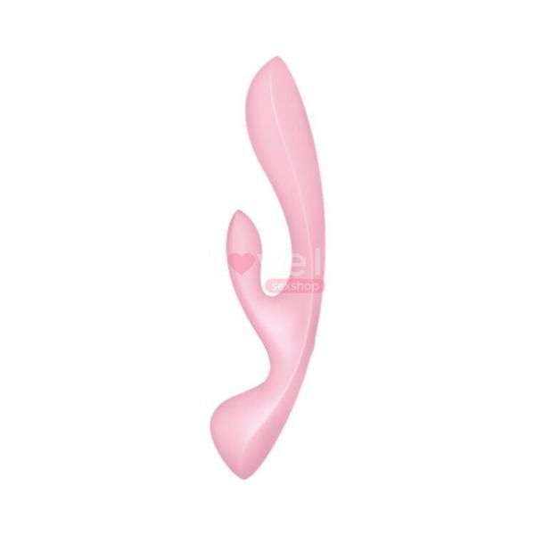 Двусторонний вибратор-кролик Satisfyer Triple Oh Pink, 3 мотора, рукоятка-массажер SO7780 фото