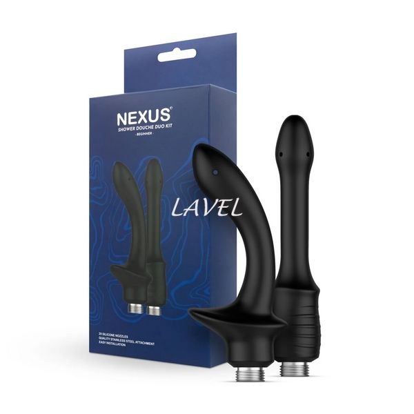 Набір насадок для анального душу Nexus BEGINNER Shower Douche Duo Kit - Black SO9857 фото