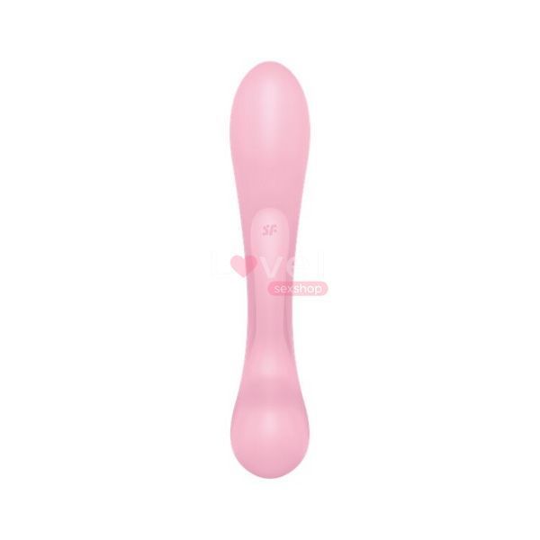 Двусторонний вибратор-кролик Satisfyer Triple Oh Pink, 3 мотора, рукоятка-массажер SO7780 фото