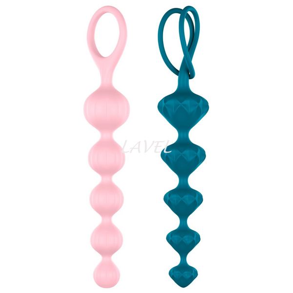 Набор анальных бус Satisfyer Beads Colored, силикон , макс. диаметр 3,3см и 3,5см SO2739 фото