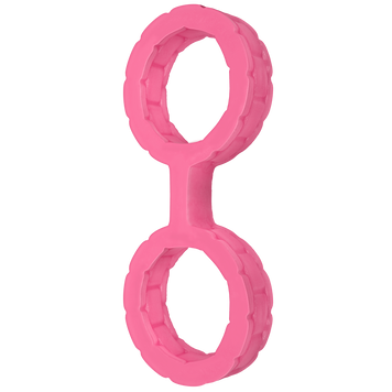 Наручники з силікону Doc Johnson The Cuffs Large - Pink, добре тягнуться, для рук і для ніг SO1968 фото