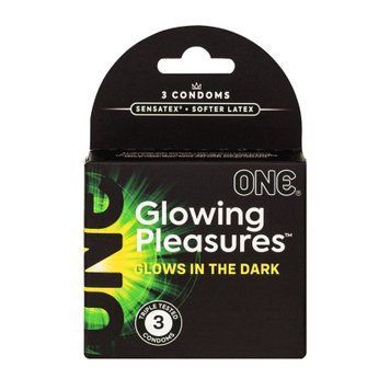 Презервативы неоновые ONE Glowing Pleasures, 3 шт SX0784 фото