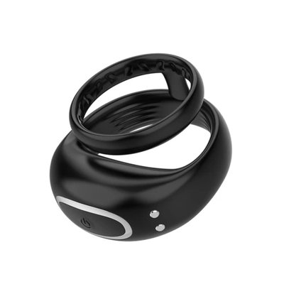 Эрекционное кольцо с вибрацией на пенис двойное, Level (управление со смартфона), черное, магнитная зарядка LAV2000036 фото