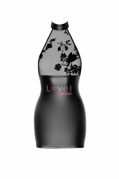 Сукня Noir Handmade F311 Eros, L, black, міні, спідниця під латекс, верх &mdash; сітка, відкрита спина SX0305 фото