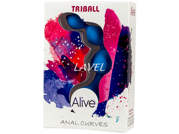 Анальні кульки Alive Triball Blue, силікон, макс. діаметр 2 см AD20065 фото