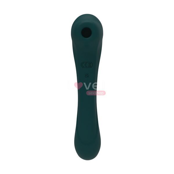 Вибратор и вакуумный клиторальный стимулятор 2-в-1 Alive Quiver Teal обновленная модель SO6018 фото