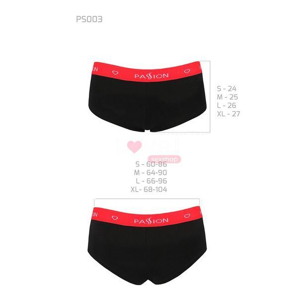 Трусики-шортики Passion PS003 PANTIES M, black SO4208 фото
