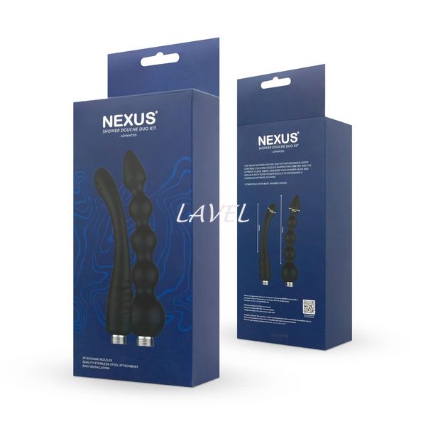 Набір насадок для анального душу Nexus ADVANCED Shower Douche Duo Kit - Black SO9858 фото