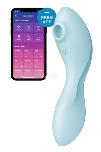 Вакуумный смарт-стимулятор с вибрацией Satisfyer Curvy Trinity 5 (Blue), управление со смартфона SO6726 фото